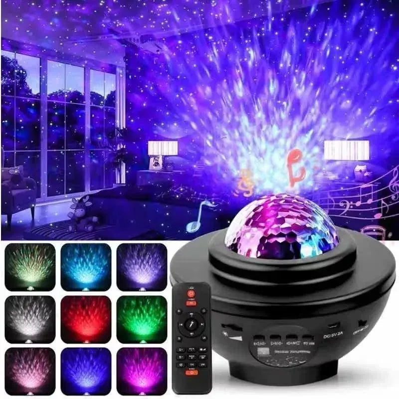 PROYECTOR GALAXIA PARLANTE BLUETOOTH LUZ DE NOCHE