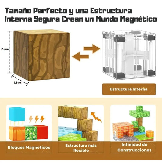 BLOQUES MAGNETICOS MINECRAFT X24PCS