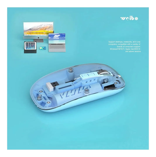 MOUSE TRANSPARENTE INALAMBRICO RECARGABLE