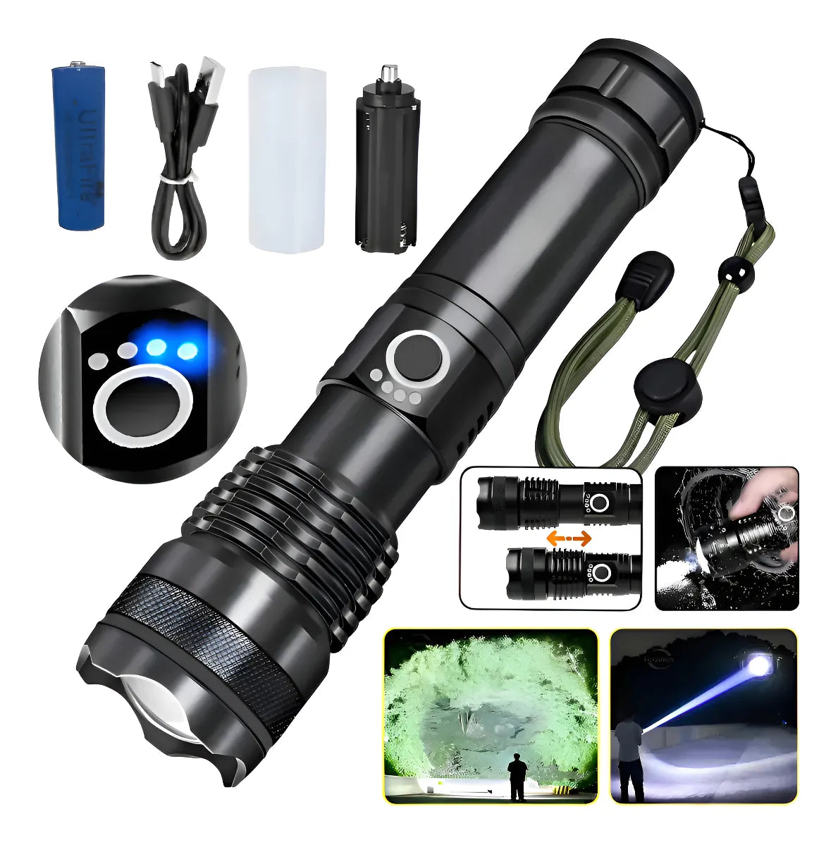 LINTERNA TACTICA RECARGABLE