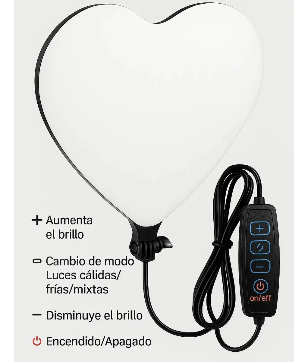 LUZ ARO CORAZON LED PANEL 3 TONOS