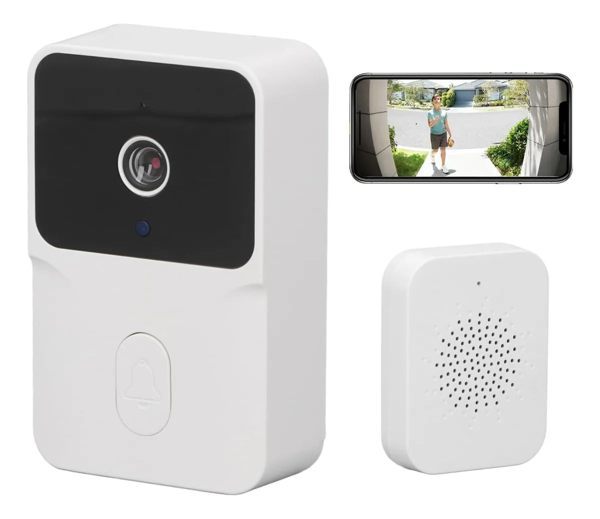 TIMBRE INALAMBRICO SMART PORTERO WIFI RECARGABLE