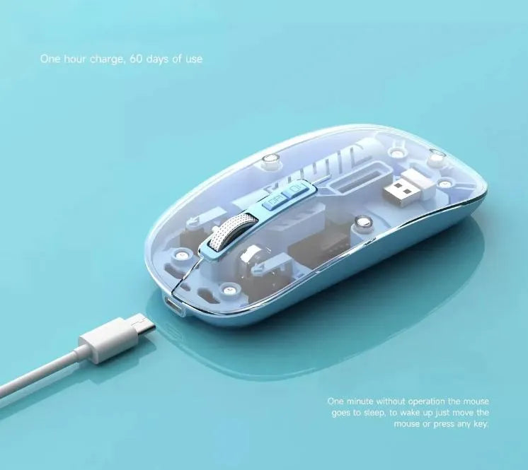 MOUSE TRANSPARENTE INALAMBRICO RECARGABLE