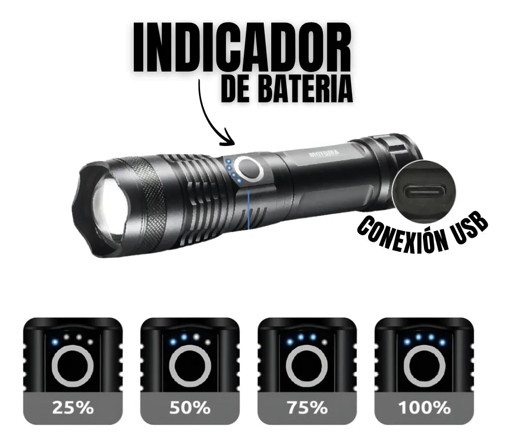 LINTERNA TACTICA RECARGABLE