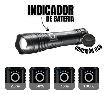 LINTERNA TACTICA RECARGABLE