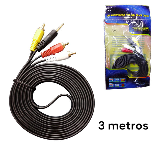 CABLE RCA 3 COLORES 3 METROS