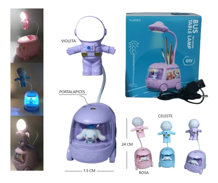 VELADOR LAPICERO ASTRONAUTA LED
